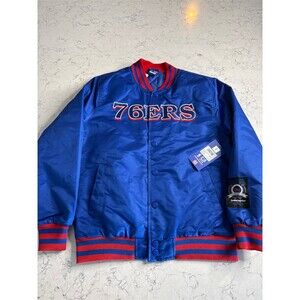 Philadelphia 76ers Varsity Jacket‎ Unisex Adult Small Blue Snap Front NWT